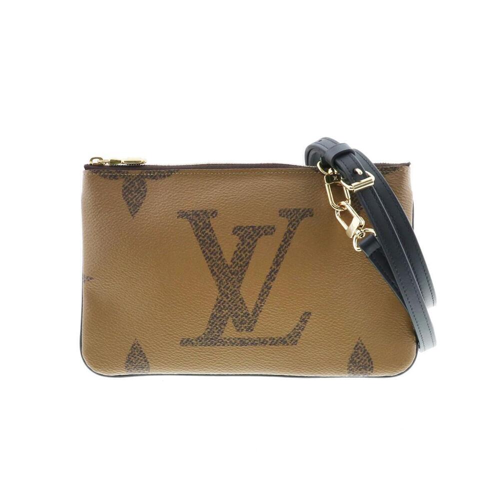 LOUIS VUITTON Pochette Double Zip Bag Shoulder Messenger Brown
